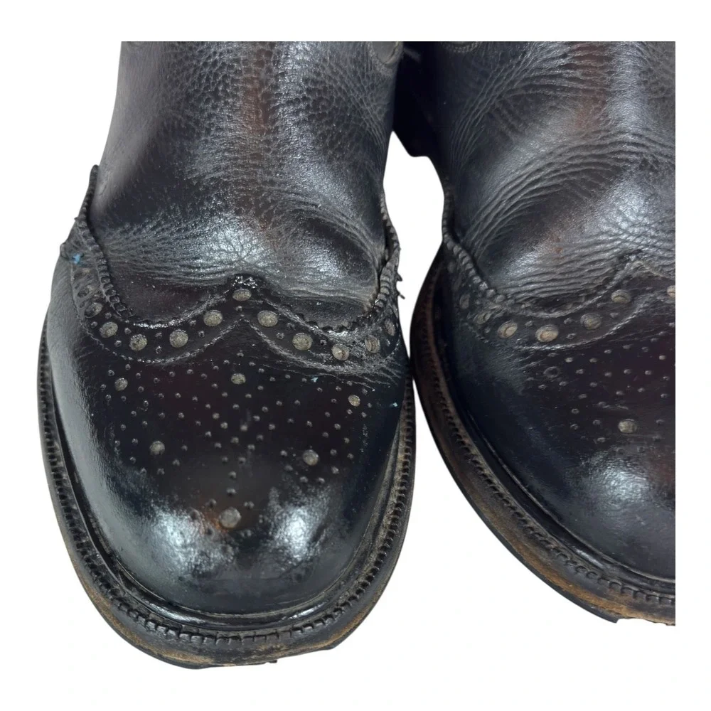 Velasca Boots Mens 42 US 9 Avocatt Chelsea Calf Leather Full Brogue Shoes Black